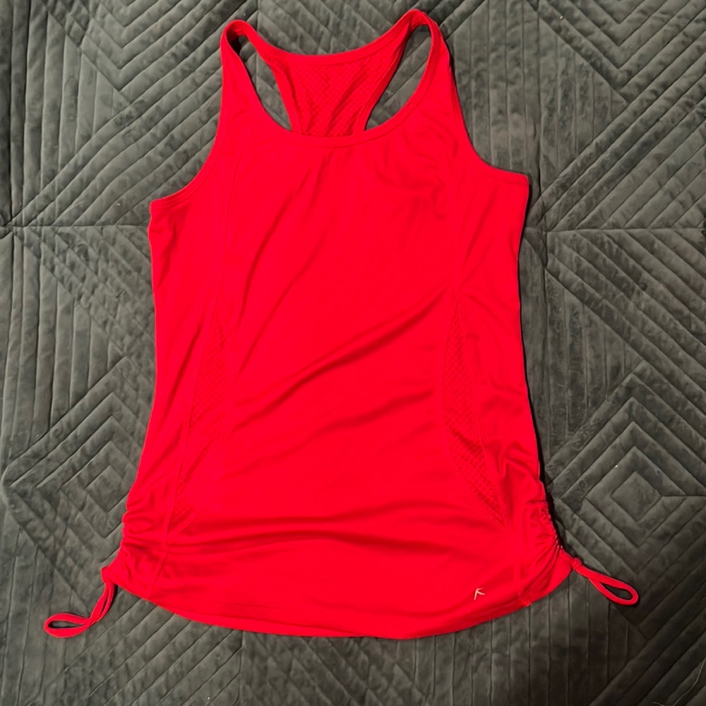 Red workout tank
